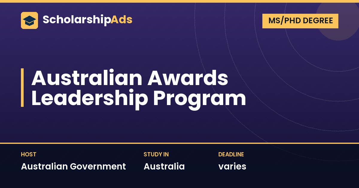 Australian Awards Leadership Program: Supplementary Award for Australian Awards Scholars