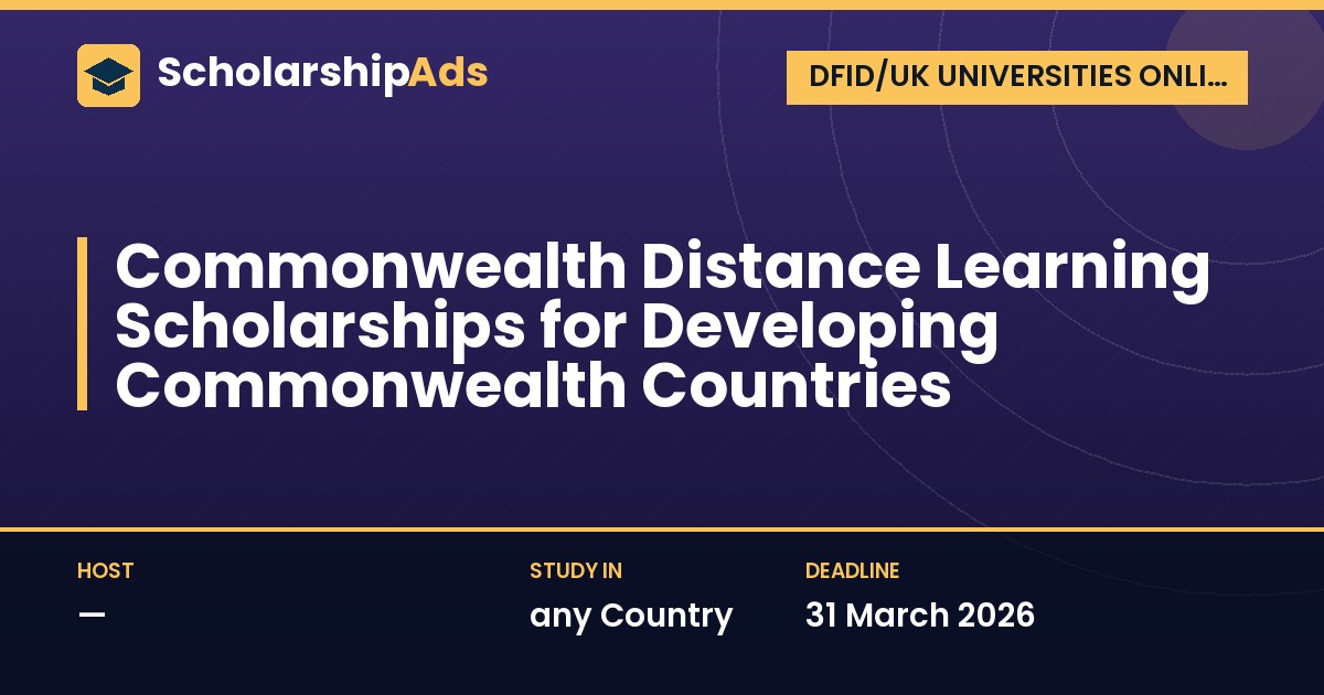 Commonwealth Distance Learning Scholarships for Developing Commonwealth Countries