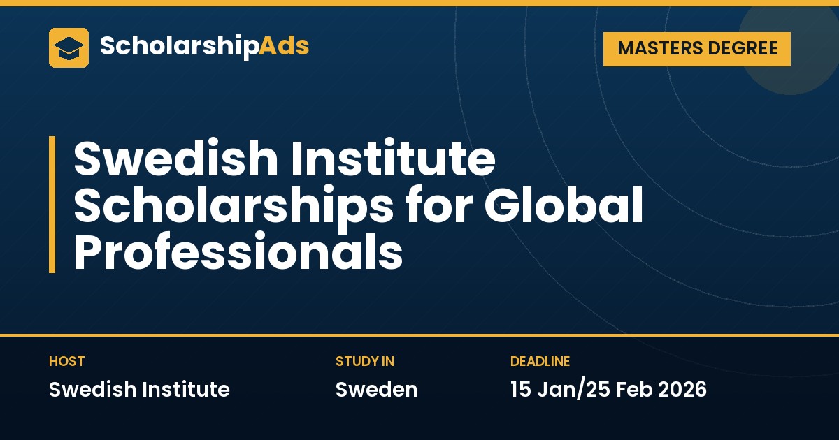 Swedish Institute Scholarships for Global Professionals (SISGP) 2026