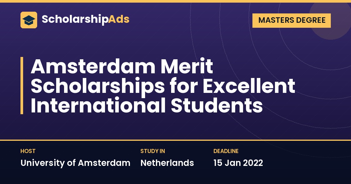 Amsterdam Merit Scholarships for International Master's Students at University of Amsterdam