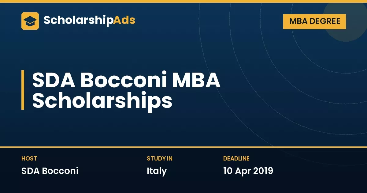SDA Bocconi MBA Scholarships 2019-2020: Merit Tuition Waivers