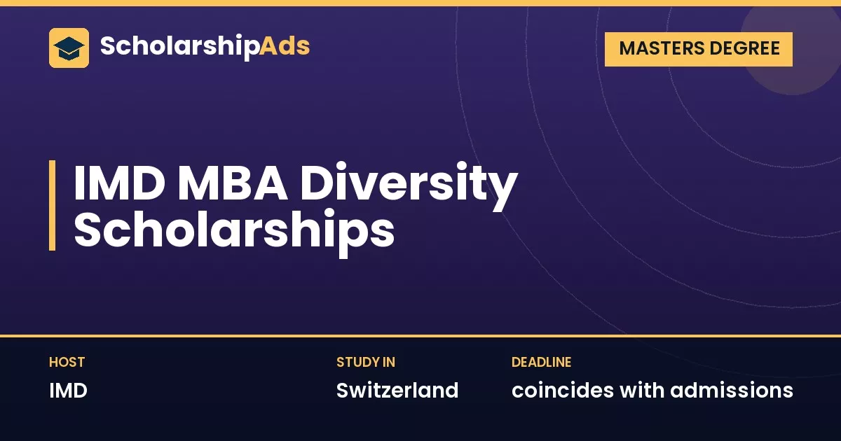IMD MBA Diversity Scholarships