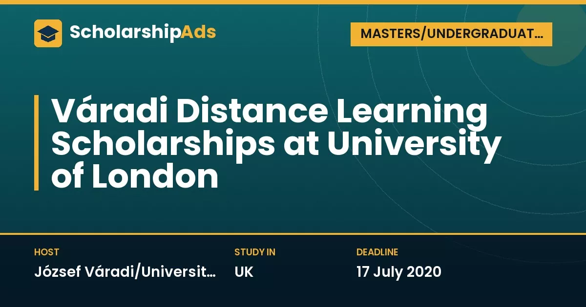 Váradi Distance Learning Scholarships at University of London