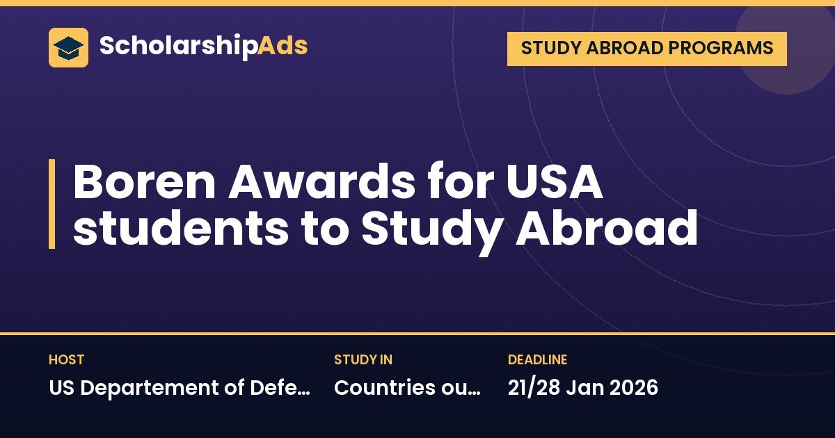 Boren Awards for USA students to Study Abroad