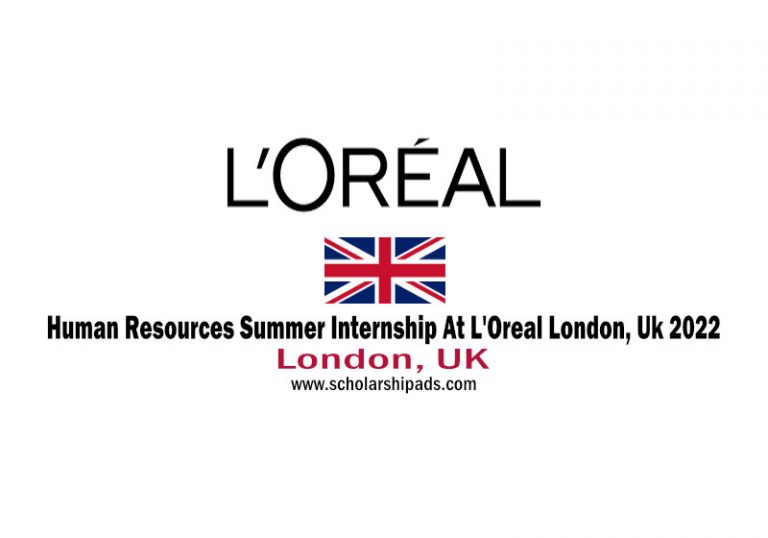 Human Resources Summer Internship At L'Oreal London, Uk 2022