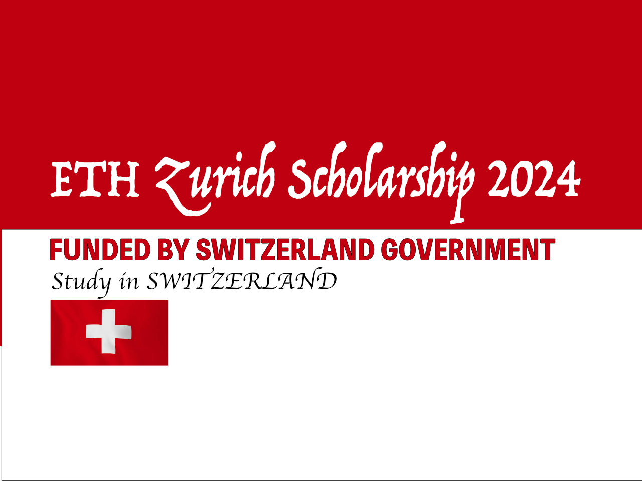 ETH Zurich Scholarship 2024